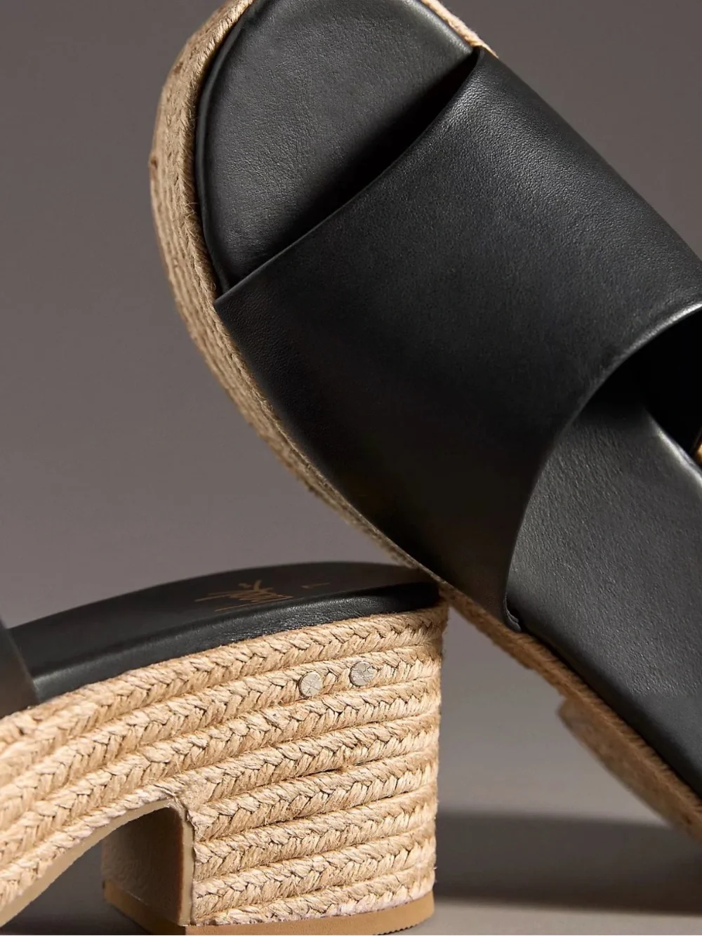 Anthropologie Beek Prinia Jute Black Platform Sandals Sz 11 Summer Slip-on